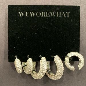WeWoreWhat Crystal Earrings and Ear Cuff